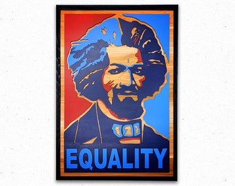 EQUALITY Wood Wall Art, Frederick Douglass wooden artwork, Multilayered 3D wood, Limited Edition