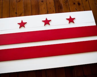 Washington DC Wood Flag, District of Columbia Wooden Flag, Washington DC Flag, Wooden Flag, Nationals, Wizards, Capitals, Maryland, DC,