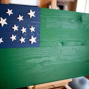 3D Green Mountain Boys Wooden Flag, Vermont Wall Art image 3