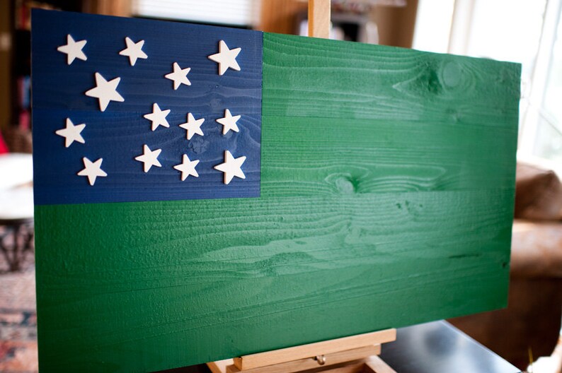 3D Green Mountain Boys Wooden Flag, Vermont Wall Art image 3