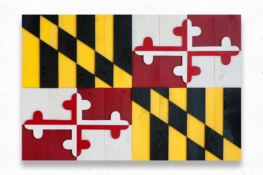 Maryland Wood Flag Maryland Wooden Flag Maryland Flag | Etsy