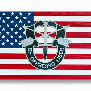 Special Forces American Flag, US Special Forces Wood Flag, US Special Forces Flag, US Wood Flag, Army, Airborne, Rangers, Green Berets Bild 2