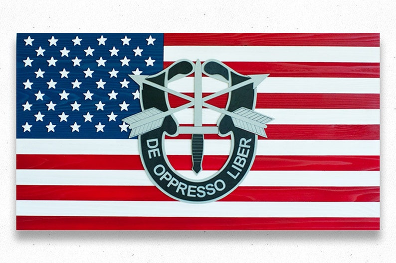 Special Forces American Flag, US Special Forces Wood Flag, US Special Forces Flag, US Wood Flag, Army, Airborne, Rangers, Green Berets Bild 2