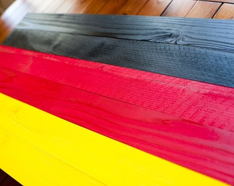Handcrafted Germany Wood Flag, Reclaimed Cedar, Wall Art