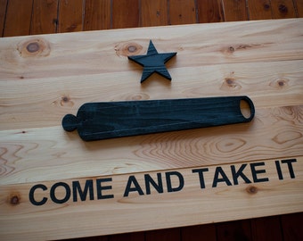 Come And Take It Wood Flag, Come & Take It Flag, Natural Finish, Texas Flag, Patriotic, 3D, Wooden flag, vintage, wall art, USA, home decor