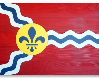 St. Louis Wood Flag, St. Louis Wooden Flag, St. Louis Flag, St. Louis, St. Louis City, wall art, wood flag, home decor, Cardinals, Blues