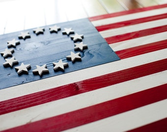 Betsy Ross Wood Flag, American Flag, American Wood Flag, US Flag, US Wood Flag, Wooden Flag, Wall Art, USA, Stars and Stripes, Old Glory