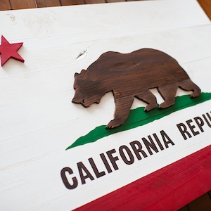 California Wood Flag, California Wooden Flag, California Flag, wall art, wood flag, California Republic, Golden Bear, Rams, Chargers, 49ers