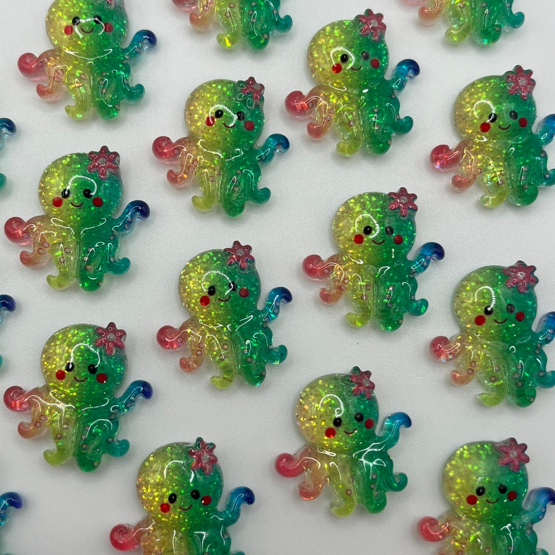Octopus Magnet, Beach House Gift, Gift for Beach Lover, Glitter Magnet ...