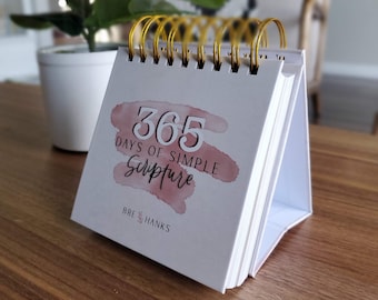 365 Days Of Simple Scripture Bible Flipbook Desk Book-Perpetual Daily Undated Calendar Quote, Bible Verse Art, Easel, Inspirational Wall Art