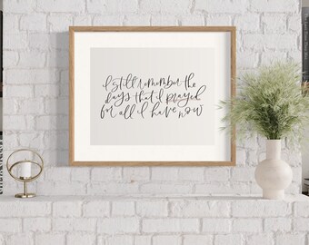 I Remember The Days Physical Print