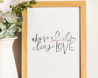 Above All, Choose Love Physical Print