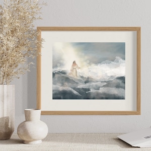 Be Not Afraid- Christ Walking on Water Physical Art Print, Jesus Christ print, Jesus Wall Art, Jesus Wall Art, pictures of Christ, Christian