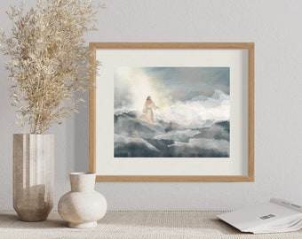 Be Not Afraid- Christ Walking on Water Physical Art Print, Jesus Christ print, Jesus Wall Art, Jesus Wall Art, pictures of Christ, Christian