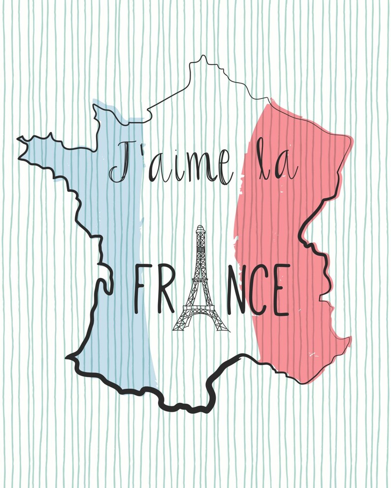 JAIME LA FRANCE / I Love France / French Decor / French Art / Etsy