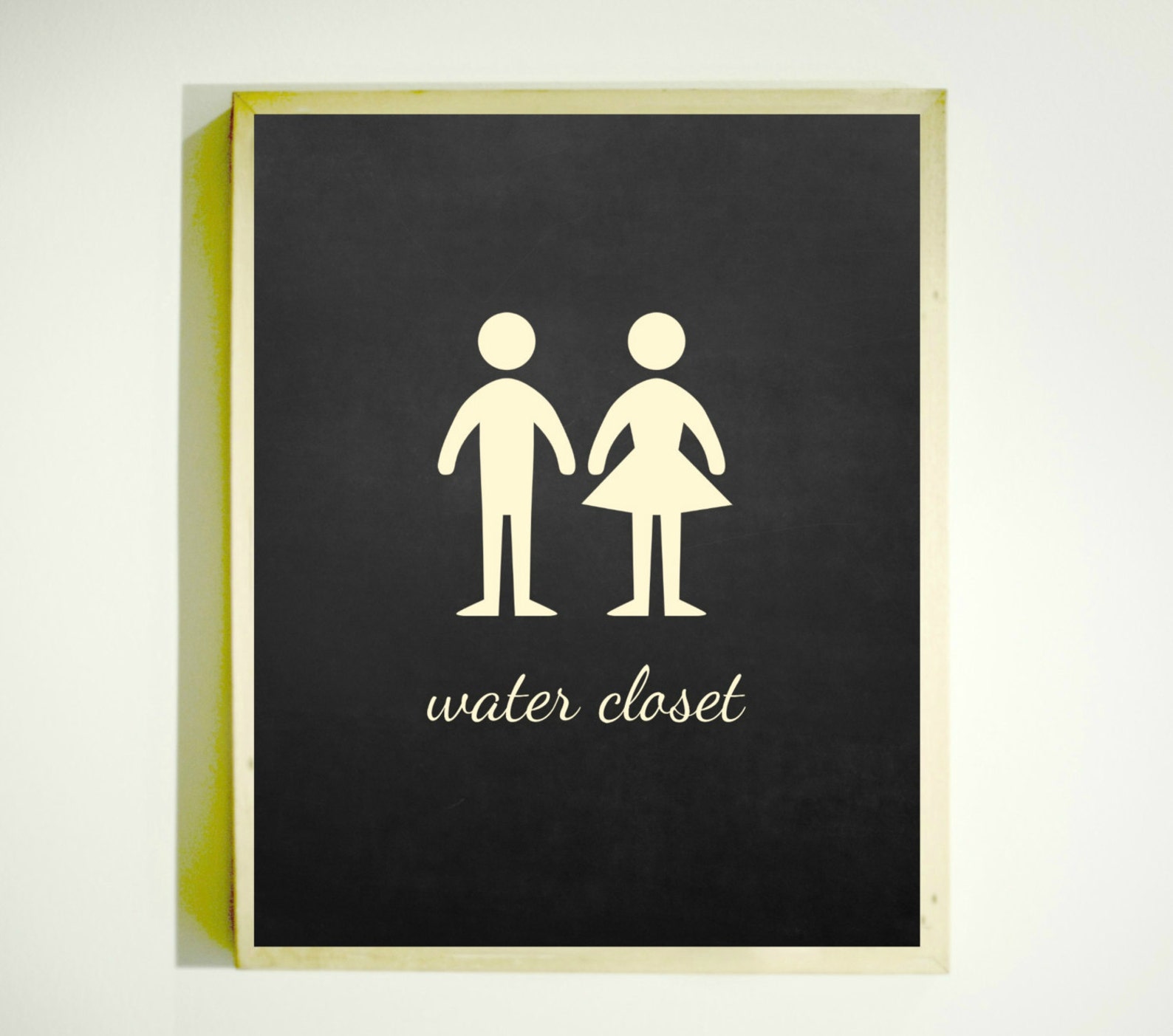 WATER CLOSET SIGN / Downloadable Image / Bathroom Art / Etsy