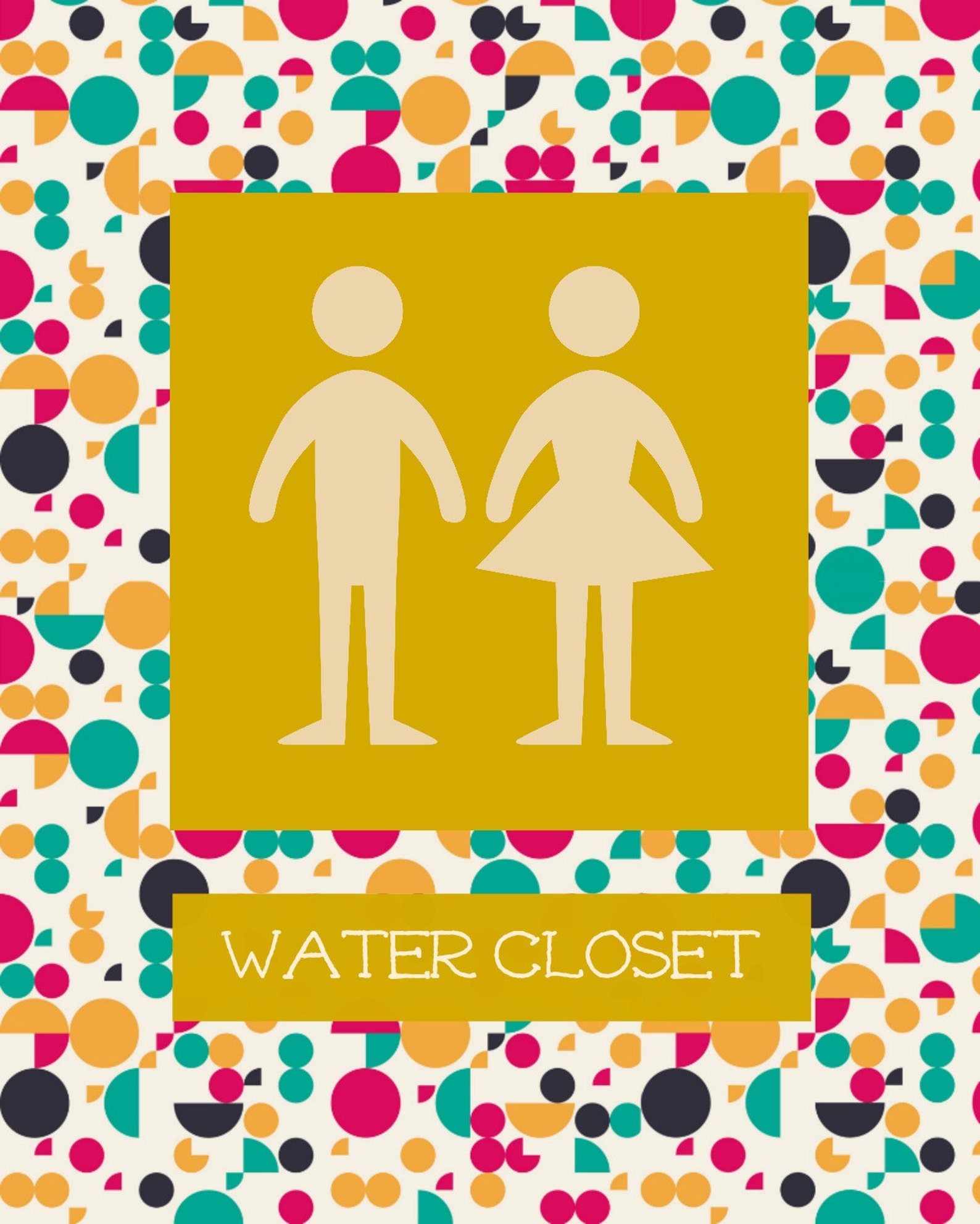 WATER CLOSET SIGN / Downloadable Image / Bathroom Decor / Etsy