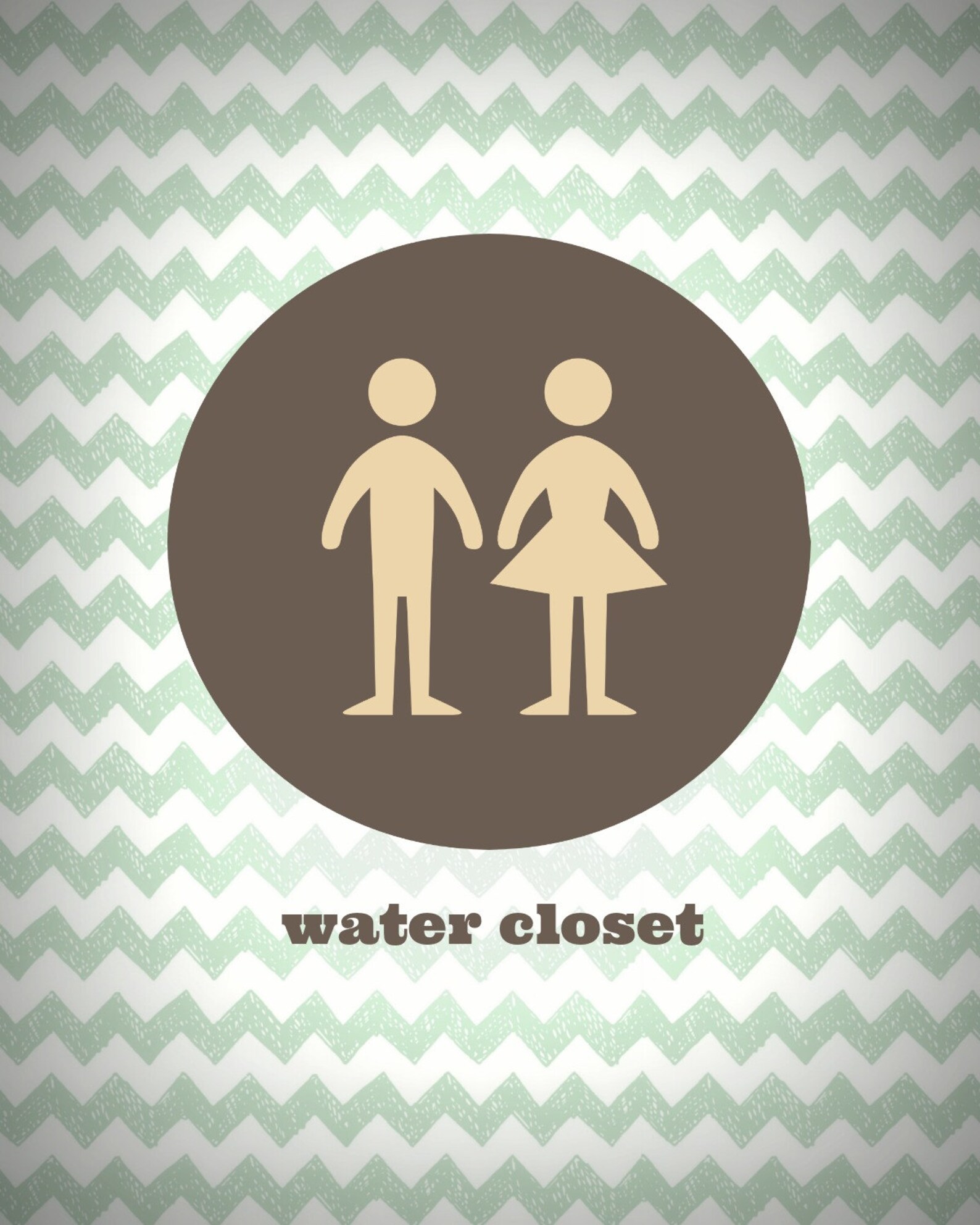WATER CLOSET SIGN / Downloadable Image / Bathroom Art / Etsy