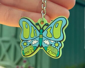 Keychain, Ohio Keychain, Ohio Butterfly, PVC Keychain, Ohio Gift, 70s Gift