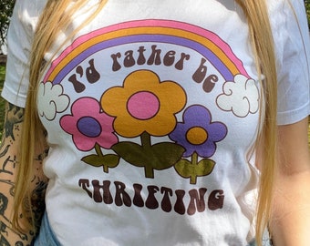 Ich würde lieber Sparen, Grafik T Shirt, 70er Jahre Geschenk, Thrifting, I’d filled eher T Shirt, Hippie Geschenk, Hanes Comfort Colors