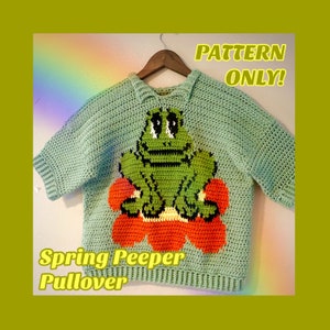 CROCHET PATTERN, Spring Peeper Pullover