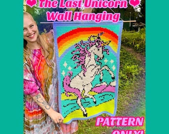 CROCHET PATTERN, The Last Unicorn Tapestry, Wall Hanging