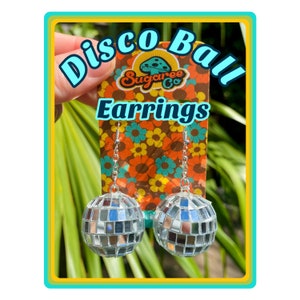 Ohrringe, Disco Ball Ohrringe, Funky Ohrringe