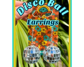 Earrings, Disco Ball Earrings, Funky Earrings