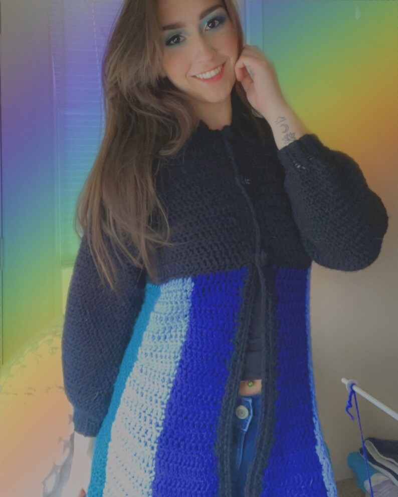 CROCHET PATTERN: Technicolor Dream Cardigan image 4