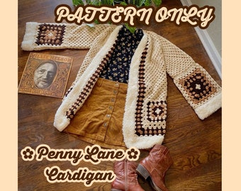CROCHET PATTERN: Penny Lane Cardigan, PDF Download