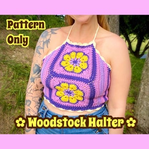 CROCHET PATTERN: Woodstock Halter, PDF download