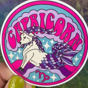 Capricorn Sticker, Zodiac Sign, Laptop Stickers, Water Bottle, Astrology Gift, Zodiac Gift, Grateful Dead 60s 70s