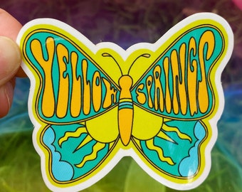 Yellow Springs Sticker, Yellow Springs, Butterfly, Laptop Stickers, Water Bottle, Butterfly Gift, Butterfly Sticker, Grateful Dead 60s 70s