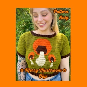 CROCHET PATTERN: Merry Mushroom Top, PDF download