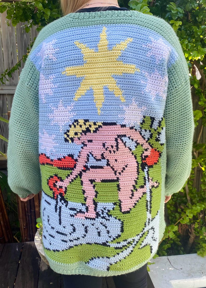 Pink Sun Pattern CROCHET PATTERN, Pack of 3! the Sun, the Star and the Moon Cardigan ...