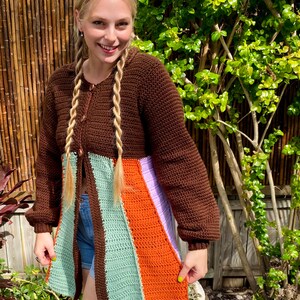 CROCHET PATTERN: Technicolor Dream Cardigan image 9