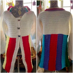 CROCHET PATTERN: Technicolor Dream Cardigan image 7