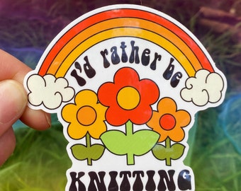 Knitting Sticker, Knitting, Laptop Stickers, Water Bottle, Knitting Gift, Grateful Dead 60s 70s
