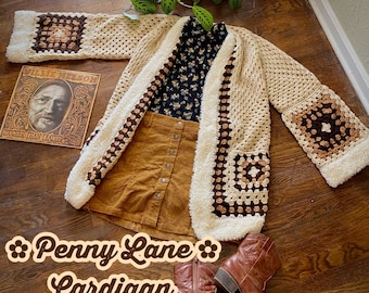 Cardigan all'uncinetto, cappotto Penny Lane, personalizzato