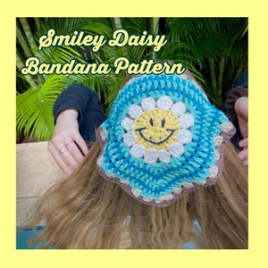 CROCHET PATTERN : Smiley Daisy Bandana PDF download