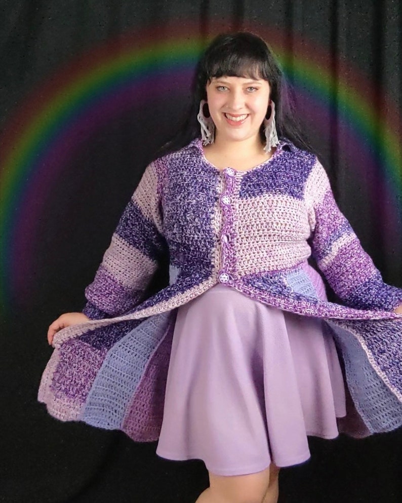 CROCHET PATTERN: Technicolor Dream Cardigan image 5