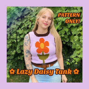 CROCHET PATTERN: Lazy Daisy Tank, PDF download, crochet top