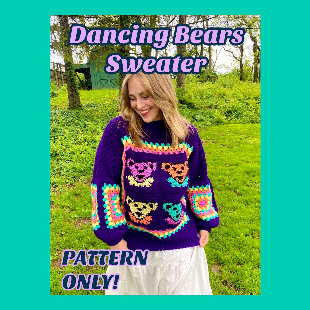 CROCHET PATTERN, Dancing Bears Sweater, Grateful Dead - Etsy