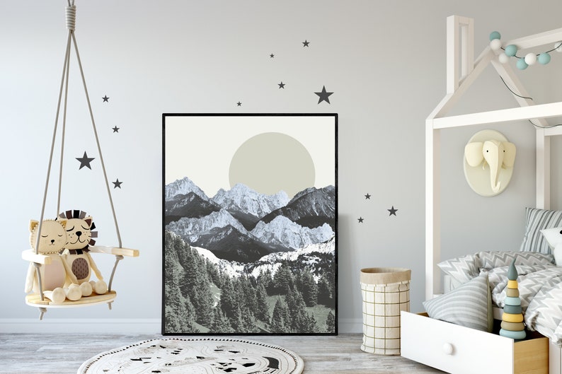Mountain Nursery Wall Art Art Mountain Wall Art Forest Woodland Wall Art Black White Mountain Wall Art Modern Nursery Decor Wall Art Prints Art Collectibles Color Truongsinhhoc Com Vn