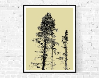 Arbol pared arte árbol arte impresión Vintage cartel fotografía impresión árbol cartel impresión negro y blanco arte minimalista cartel
