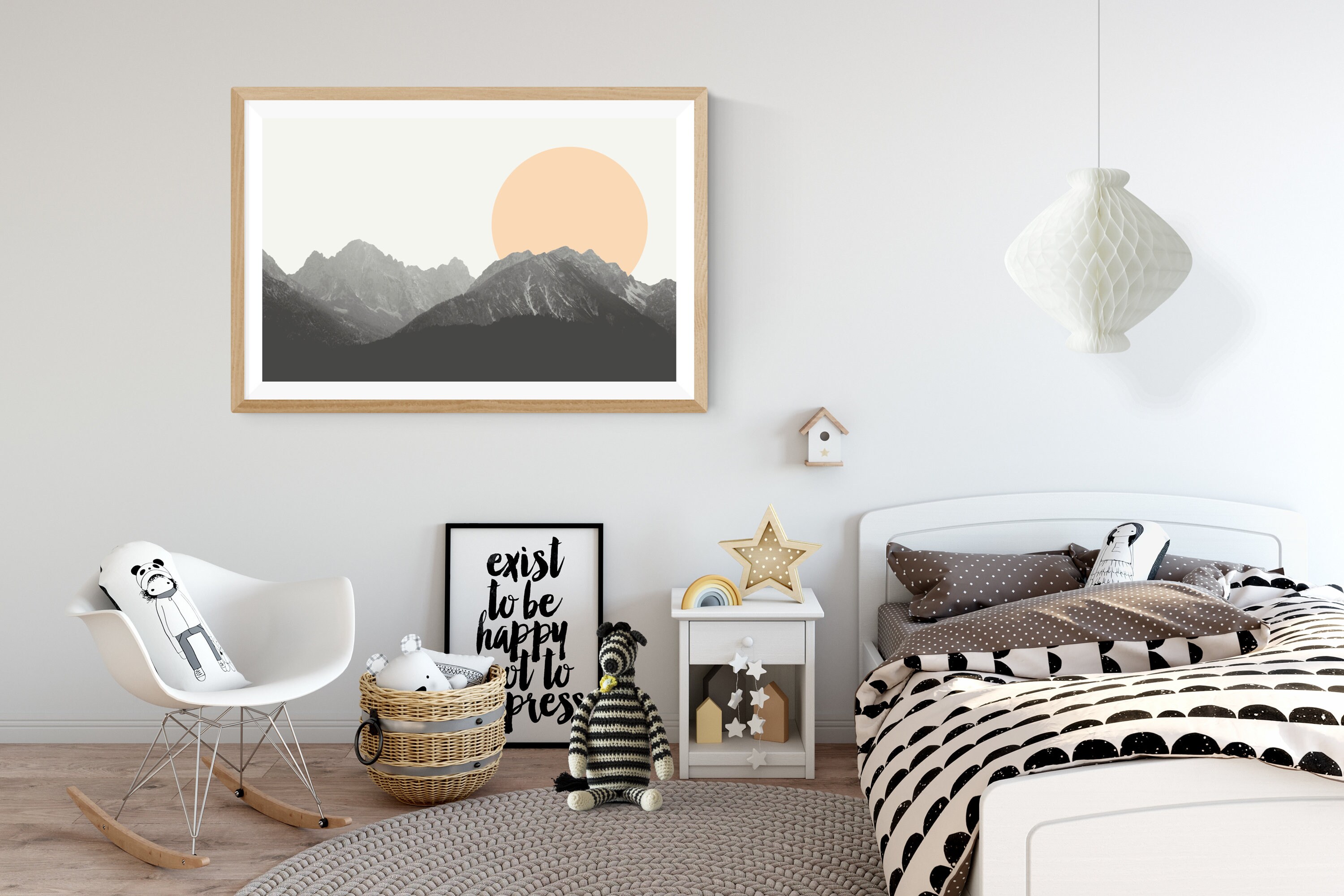 Mountain Wall Art Black White Abstract Mountain Wall Art Black | Etsy