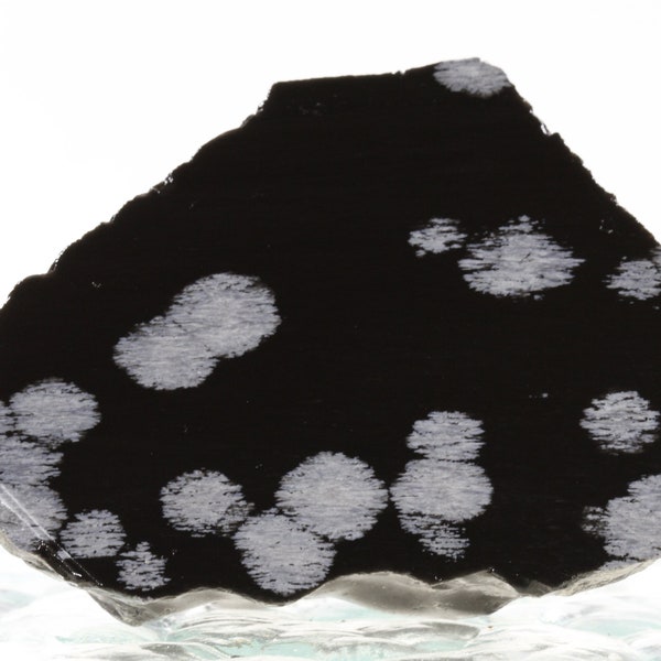 Snowflake Obsidian 77x54x30mm Lapidary Gemstone Slabs Obsidian Rough Lapidary Slabs