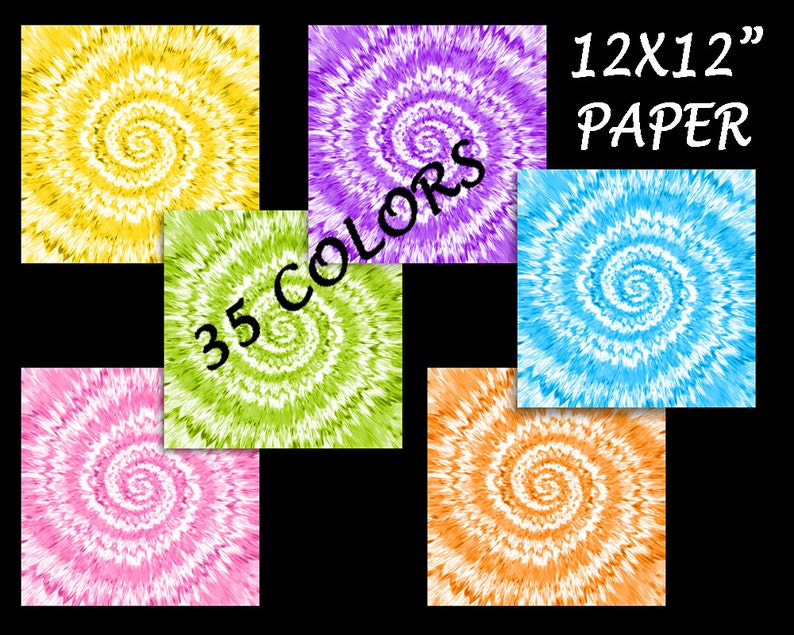 35 Tie Dye Digital Papers, Large Tiedye Paper, Fun Printable Tyedye