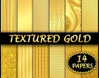 Gold Foil Backgrounds, Textured Gold Digital Paper, Gold Leaf Backdrops, Printable Gold Metallic Textures, Golden Papers, Shiny Gold Metal