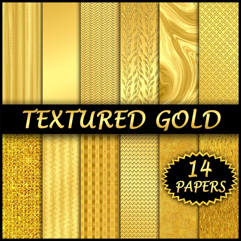 Gold Foil Backgrounds, Textured Gold Digital Paper, Gold Leaf Backdrops, Printable Gold Metallic Textures, Golden Papers, Shiny Gold Metal image 1